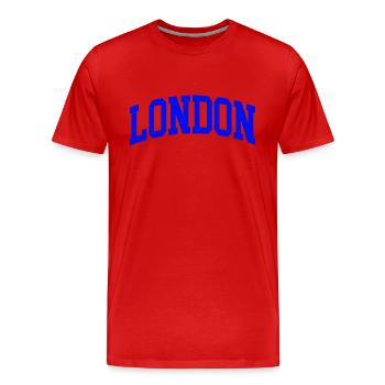 Londres - T-shirt bio Premium Homme - rouge - Devant - Damien (186cm)