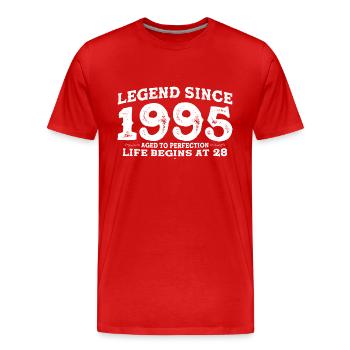 Legende seit 1995 28 Jahre der Perfektion - 28. - Männer Premium Bio T-Shirt - Rot - Vorne - Damien (186cm)