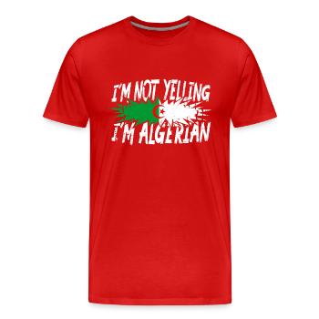 Je ne crie pas que je suis algérien - T-shirt bio Premium Homme - rouge - Devant - Damien (186cm)