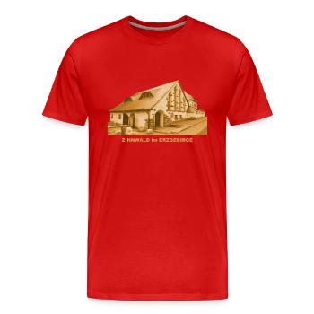 Forêt d’étain Mine d’Erzgebirge Frontière de Saxe - T-shirt bio Premium Homme - rouge - Devant - Damien (186cm)