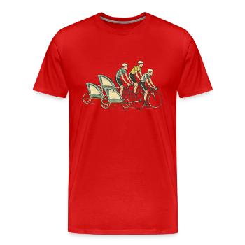 Vélo de route Remorque de vélo Journée des enfants - T-shirt bio Premium Homme - rouge - Devant - Damien (186cm)