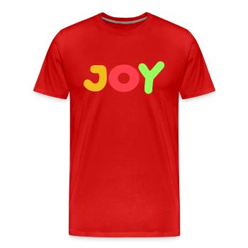 Joie Pensées positives, attitude positive - T-shirt bio Premium Homme - rouge - Devant - Damien (186cm)
