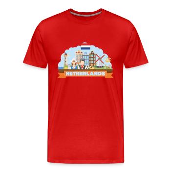 Composition de l’appartement de voyage aux Pays-Bas - T-shirt bio Premium Homme - rouge - Devant - Damien (186cm)