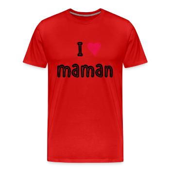 I love maman - T-shirt bio Premium Homme - rouge - Devant - Damien (186cm)