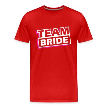 Mariage de l’équipe Mariage - T-shirt bio Premium Homme - rouge - Devant - Damien (186cm)