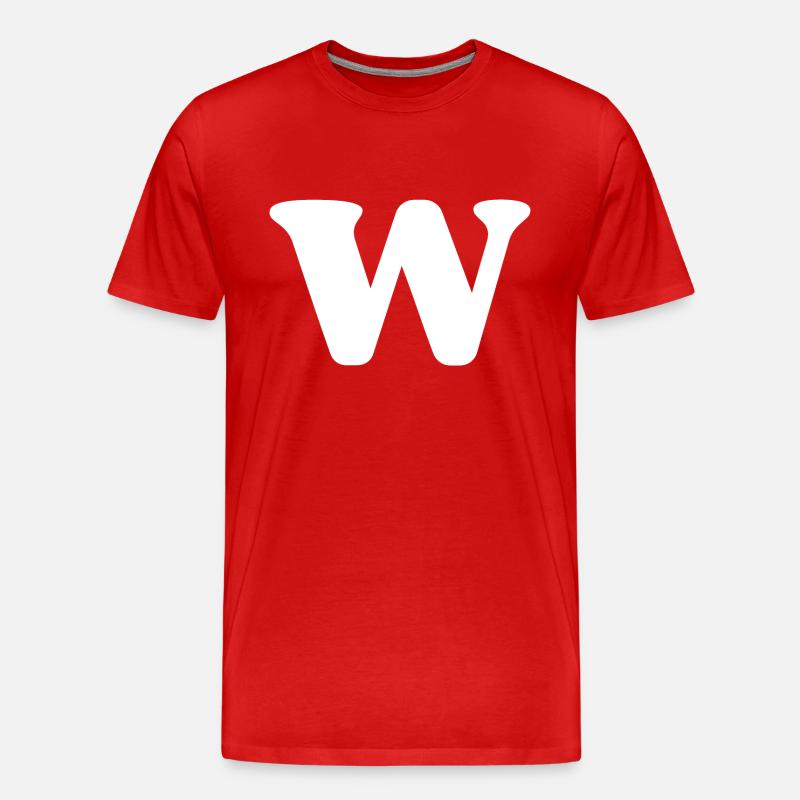 Buchstabe w - Männer Premium Bio T-Shirt - Rot