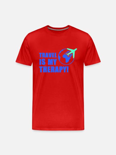 travel is my therapy - Men's Premium Organic T-Shirt - red
