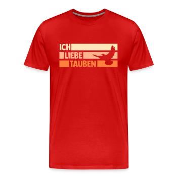 Taubenzüchter Brieftaube Tauben - Männer Premium Bio T-Shirt - Rot - Vorne - Damien (186cm)