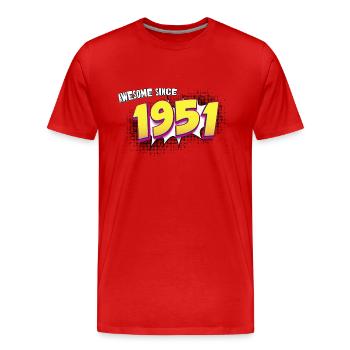 72e anniversaire rétro dans le style Pop Art Comic Book - T-shirt bio Premium Homme - rouge - Devant - Damien (186cm)