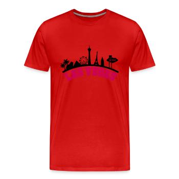 Horizon de Las Vegas - T-shirt bio Premium Homme - rouge - Devant - Damien (186cm)