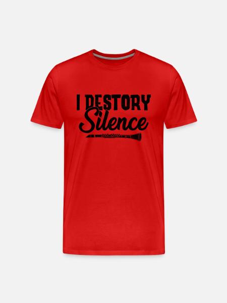 Oboe I Destroy Silence Oboe Basoonist Marching Ban - Men's Premium Organic T-Shirt - red