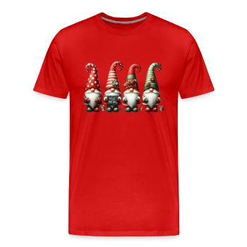 Des gnomes festifs avec « Joyeux Noël » - T-shirt bio Premium Homme - rouge - Devant - Damien (186cm)