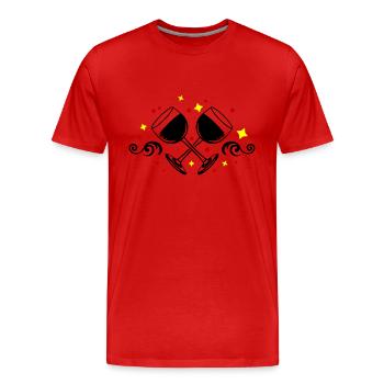 Weinglas Rotwein Symbol - Männer Premium Bio T-Shirt - Rot - Vorne - Damien (186cm)