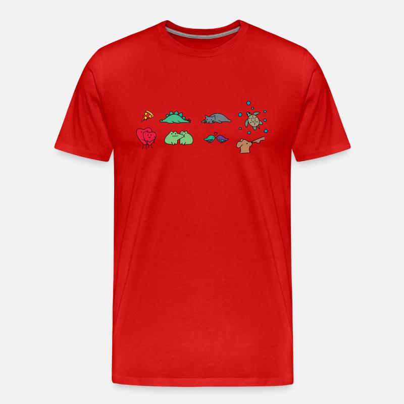 Tiere Comic - Männer Premium Bio T-Shirt - Rot
