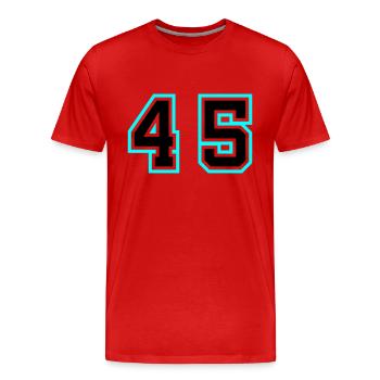 Symbole de 45 chiffres - T-shirt bio Premium Homme - rouge - Devant - Damien (186cm)
