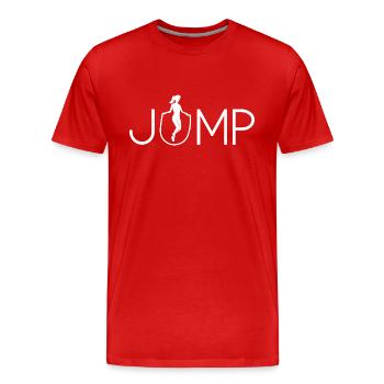 Conception de saut pour les sauteurs à la corde - T-shirt bio Premium Homme - rouge - Devant - Damien (186cm)