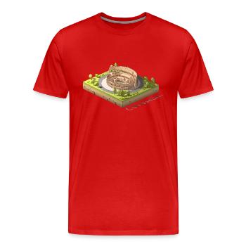 Geometrisches Low-Poly das Kolosseum - Männer Premium Bio T-Shirt - Rot - Vorne - Damien (186cm)