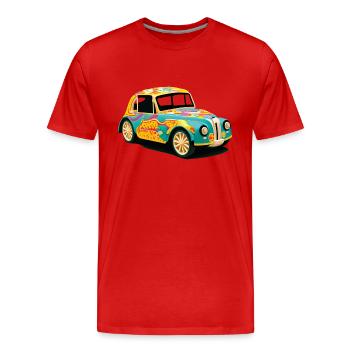 Vieille voiture abstraite - T-shirt bio Premium Homme - rouge - Devant - Damien (186cm)