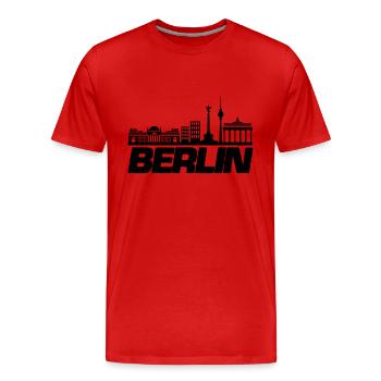 Horizon de Berlin 1 - T-shirt bio Premium Homme - rouge - Devant - Damien (186cm)