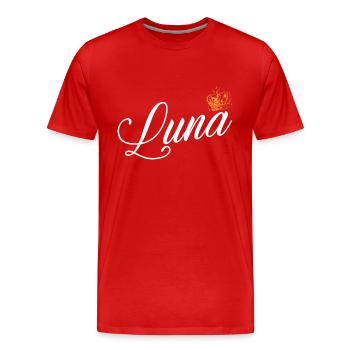 Luna Nom personnalisé pour les femmes Enfants Tout-petits - Luna - T-shirt bio Premium Homme - rouge - Devant - Damien (186cm)