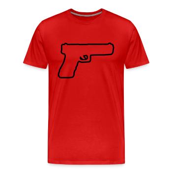 Conception du pistolet 01 - T-shirt bio Premium Homme - rouge - Devant - Damien (186cm)