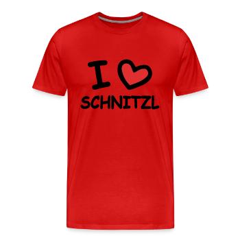 J’adore Schnitzl - T-shirt bio Premium Homme - rouge - Devant - Damien (186cm)
