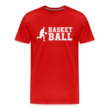 basket-ball - T-shirt bio Premium Homme - rouge - Devant - Damien (186cm)