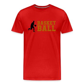 basket-ball - T-shirt bio Premium Homme - rouge - Devant - Damien (186cm)