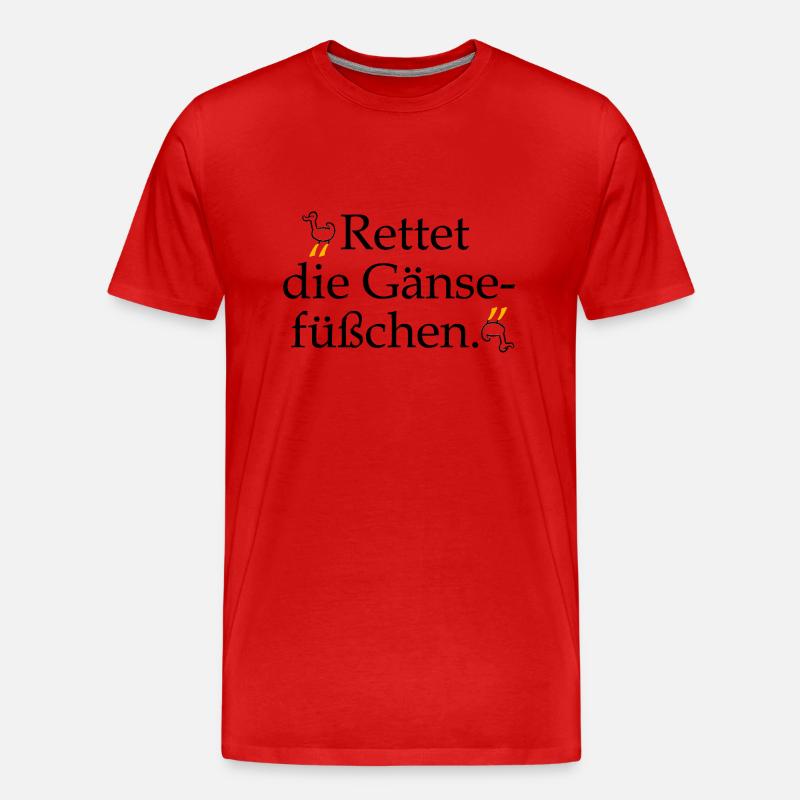 Rettet die Gänsefüßchen! - Männer Premium Bio T-Shirt - Rot