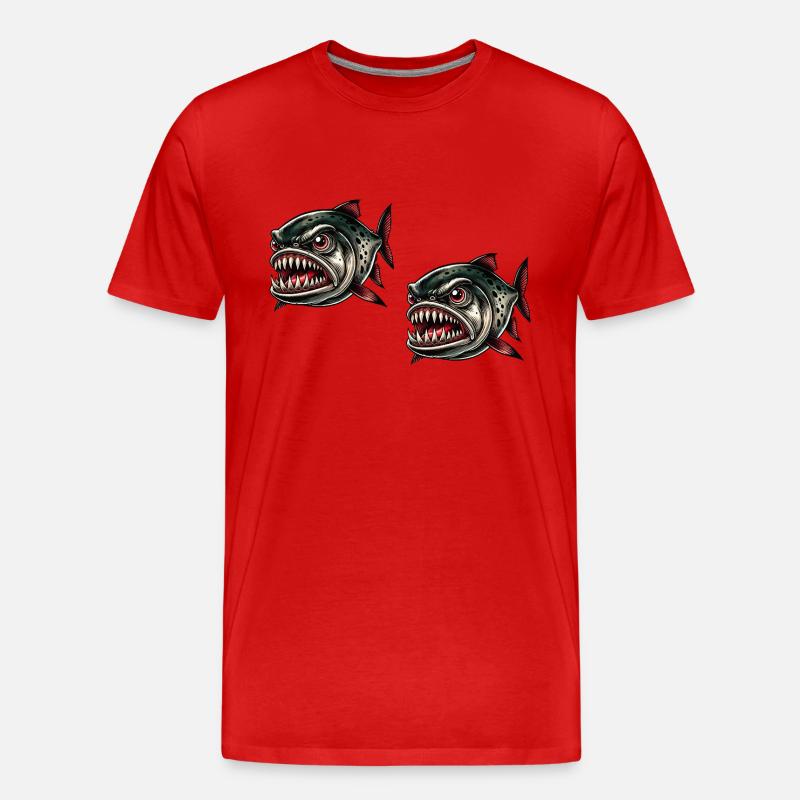 piranha comic 2 - Männer Premium Bio T-Shirt - Rot