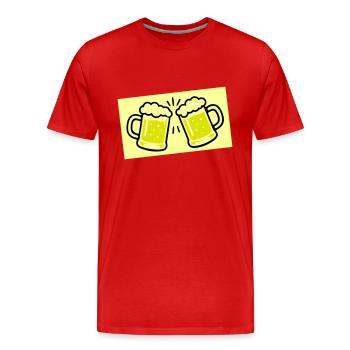 Beer Glass Beer Icon - Men's Premium Organic T-Shirt - red - Front - Damien (186cm)