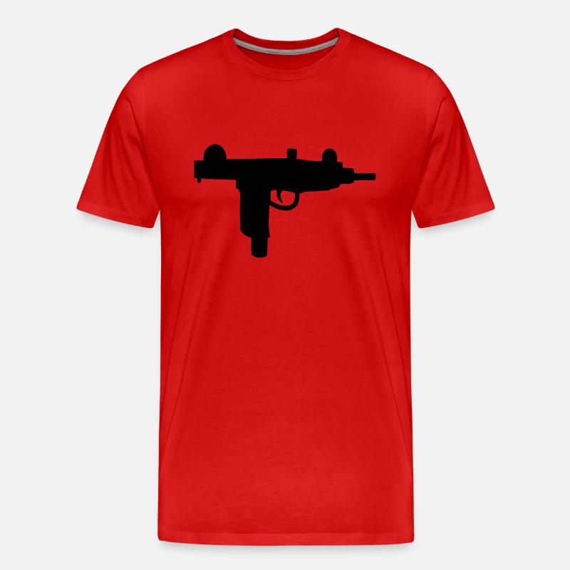 Waffe - Uzi - Männer Premium Bio T-Shirt - Rot