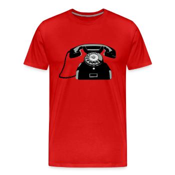 Oldschool Telefon - Männer Premium Bio T-Shirt - Rot - Vorne - Damien (186cm)