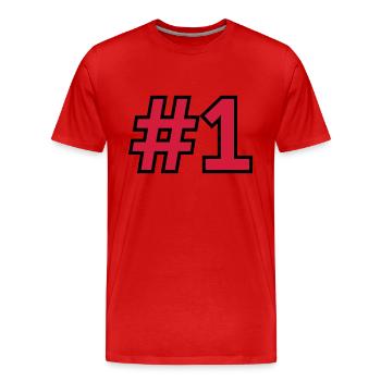 Sport Zahl 1 Eins - Männer Premium Bio T-Shirt - Rot - Vorne - Damien (186cm)