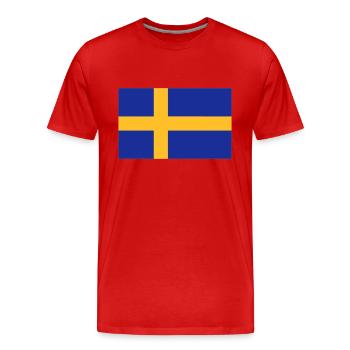 Schweden Flagge - Männer Premium Bio T-Shirt - Rot - Vorne - Damien (186cm)