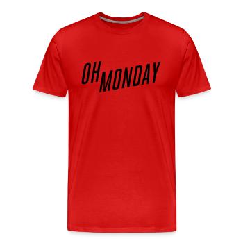 oh monday - T-shirt bio Premium Homme - rouge - Devant - Damien (186cm)