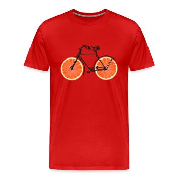 Fahrrad Orangen Früchte Velo Fahrräder Urbanbike - Männer Premium Bio T-Shirt - Rot - Vorne - Damien (186cm)