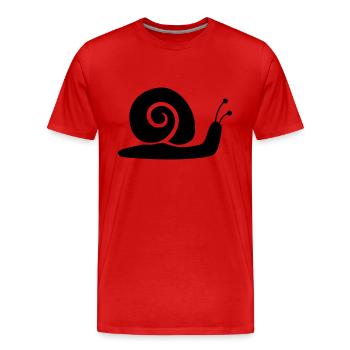 Snail Silhouette - Männer Premium Bio T-Shirt - Rot - Vorne - Damien (186cm)