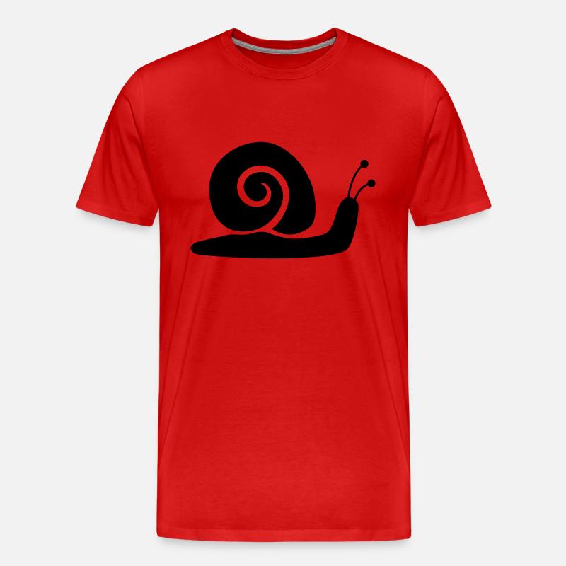 Snail Silhouette - Männer Premium Bio T-Shirt - Rot