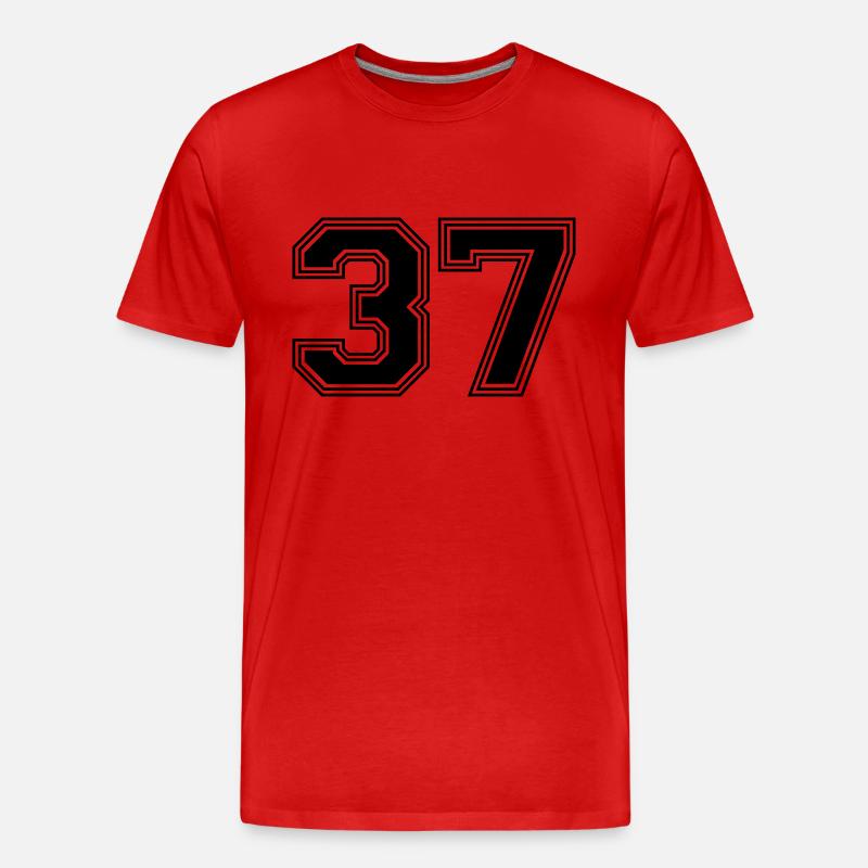 37_Nummer_37_(s31) - Männer Premium Bio T-Shirt - Rot