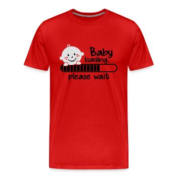Baby loading.... please wait - T-shirt bio Premium Homme - rouge - Devant - Damien (186cm)