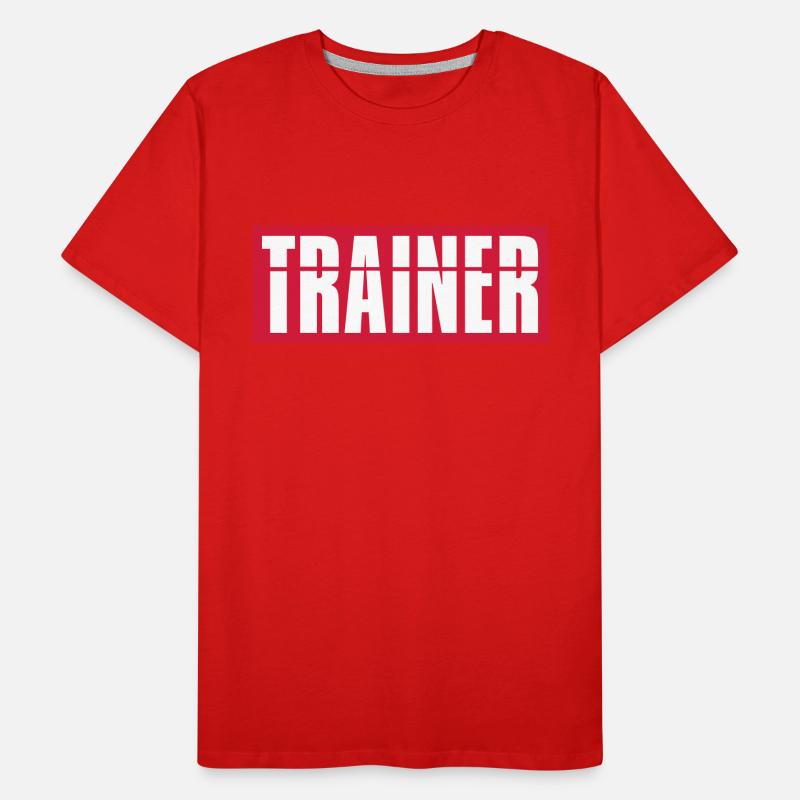 Rot Trainer Logo Männer Premium Bio T-Shirt