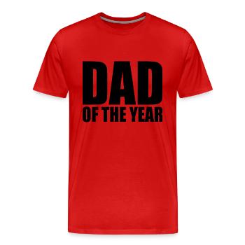 Dad of the year - T-shirt bio Premium Homme - rouge - Devant - Damien (186cm)