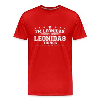 Leonidas - T-shirt bio Premium Homme - rouge - Devant - Damien (186cm)