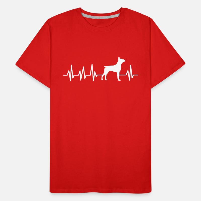 Boxer Hund Herzschlag Hundebesitzer Geschenkidee Männer Premium Bio T-Shirt