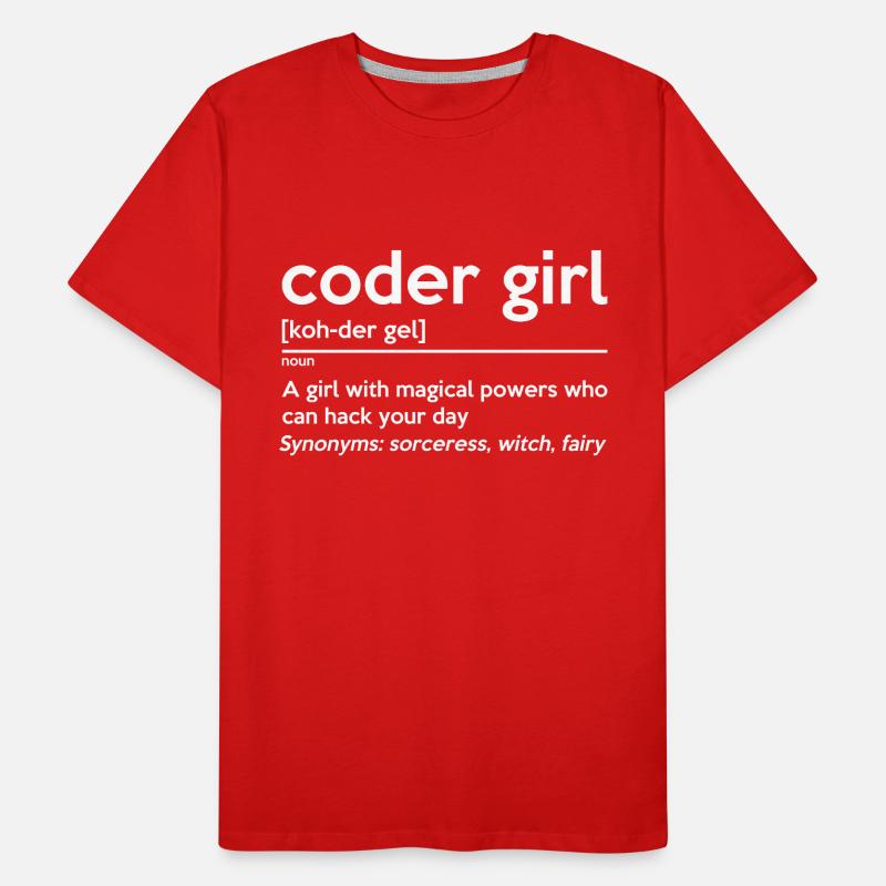 Coding Girl Definition Noun Software Developer Pro Männer Premium Bio T-Shirt