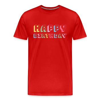 Happy Birthday Greeting Gift Idea - Men's Premium Organic T-Shirt - red - Front - Damien (186cm)