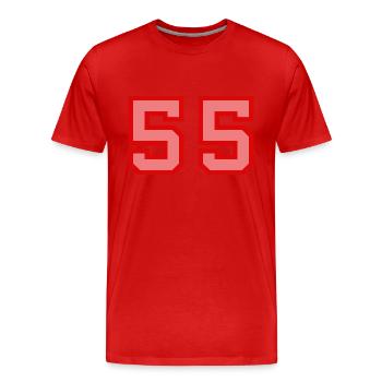 Cool Retro Retrostyle Numéro de maillot numéro de dos - T-shirt bio Premium Homme - rouge - Devant - Damien (186cm)