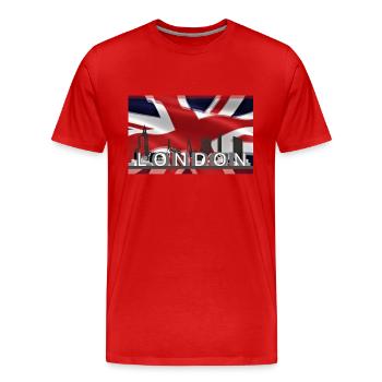 Londres - T-shirt bio Premium Homme - rouge - Devant - Damien (186cm)