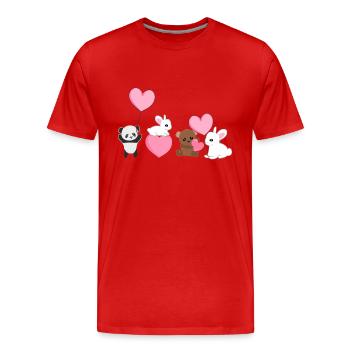 Animaux Panda Lapin Ours Chers Militants des Droits des Animaux - T-shirt bio Premium Homme - rouge - Devant - Damien (186cm)